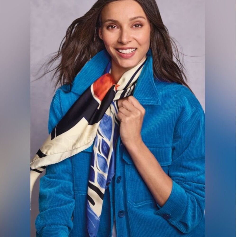 Larioseta x Barbieri Silk Square Floral Scarf